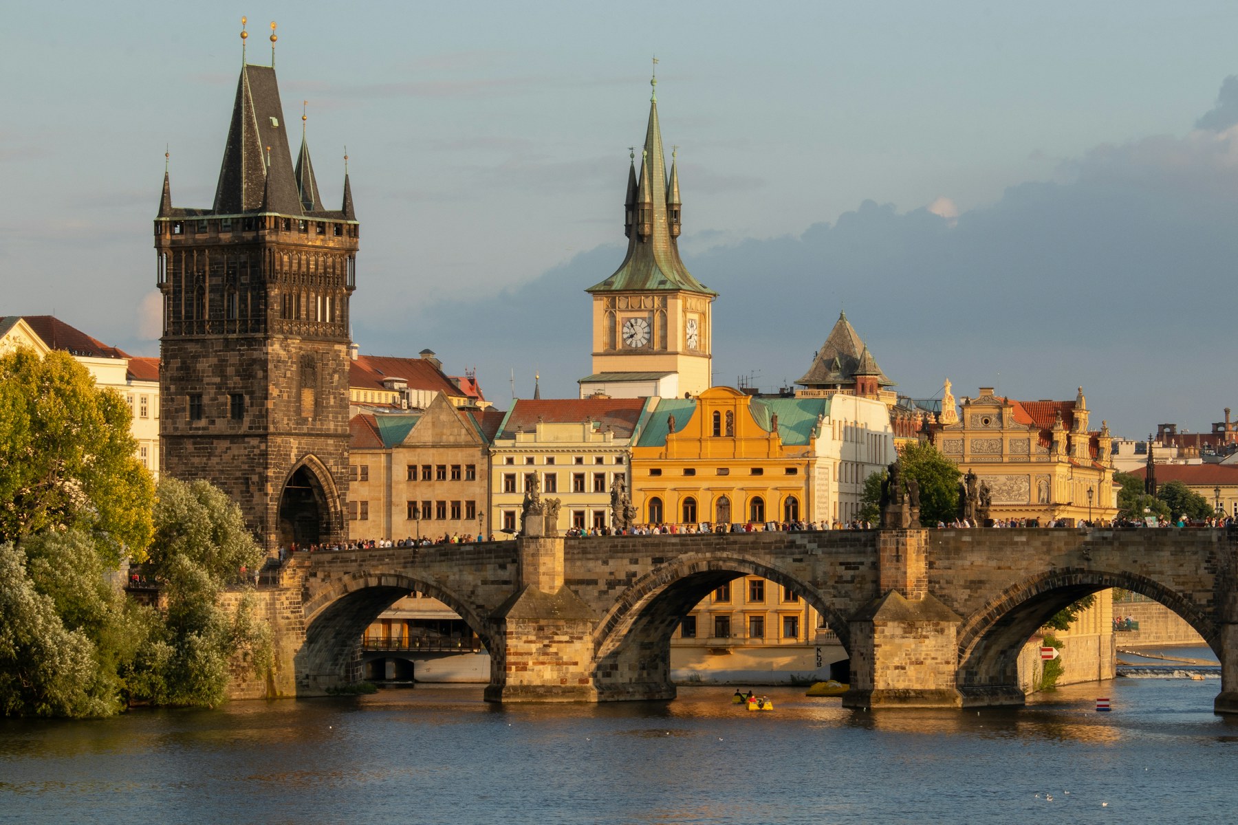 Walkable city scene for an urban travel guide